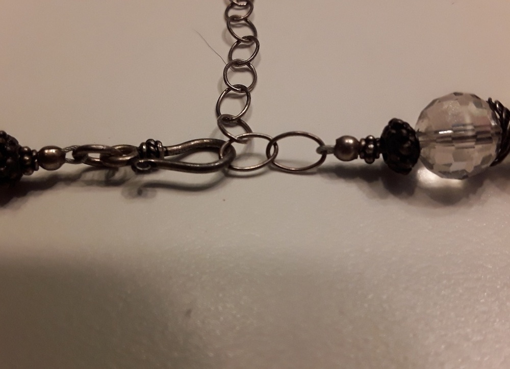 Silver/Gray Pyrite Necklace and Earrings - Picture 4 of 4